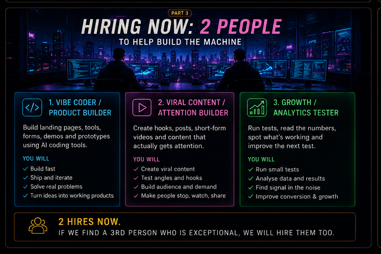 The roles Move37 is hiring now — builder, content, growth, automation.